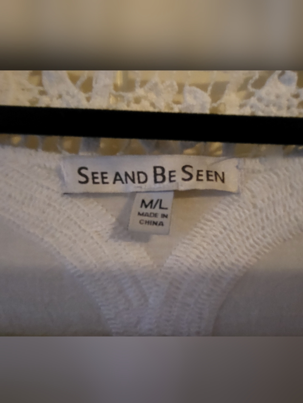Seen And Be Seen White Lace Kimono Cover-Up M / L - Picture 2 of 7
